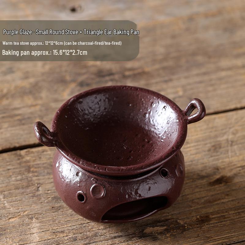 

Purple Glaze Ceramic Tea Roasting Pan and Candle Holder