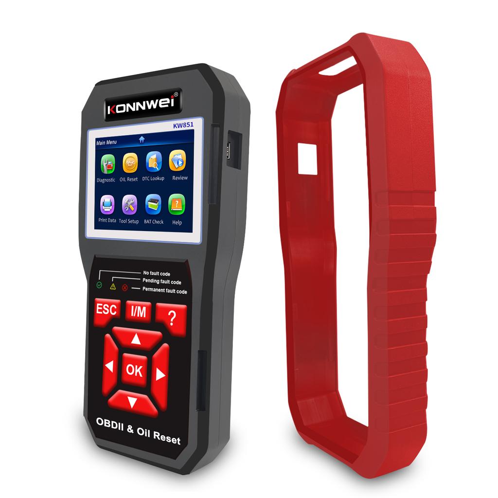 KW851 Scanner, Car Engine Diagnostic Tool, Check Engine Light Scan Tool, Oil Service Reset with O2 Sensor Test, I/M Rdiness, for