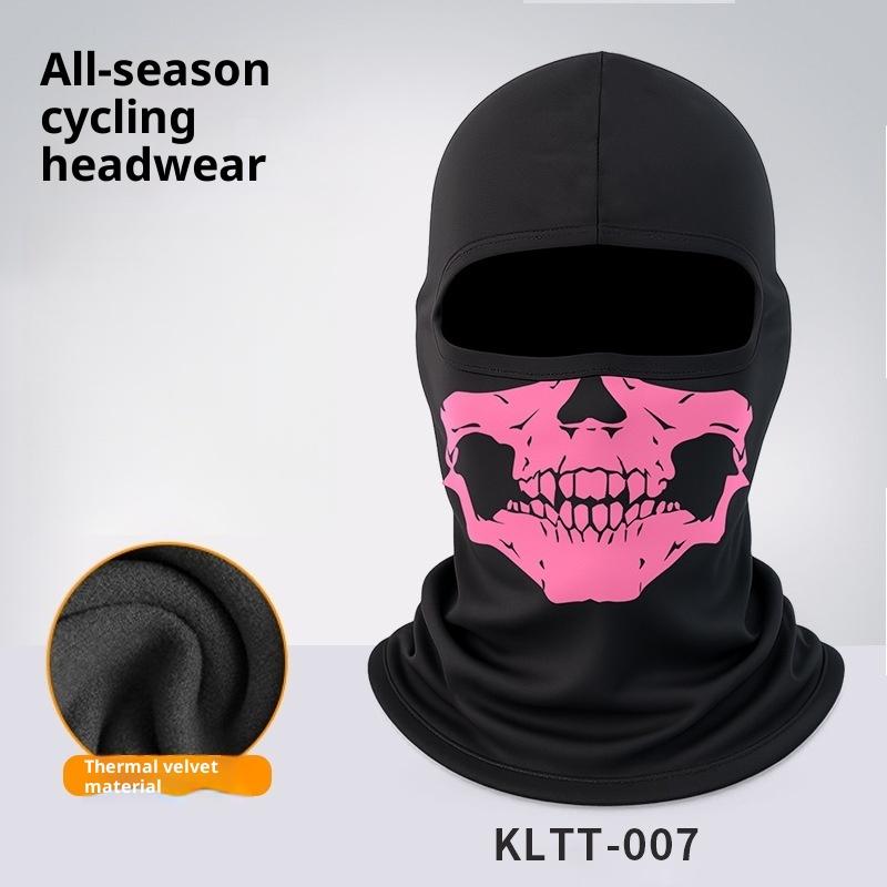 1 Stück Totenkopf-Print Motorrad Winddicht Ski Kopf Halswärmer Fahrradhelm Futter Motorrad Sturmhaube Vollgesichtsmaske