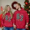 Fashion Casual Outfit Sweatsuit Long Sleeve Top Printed Hooded Sweatshirt Matching Couple Set For Him And Her