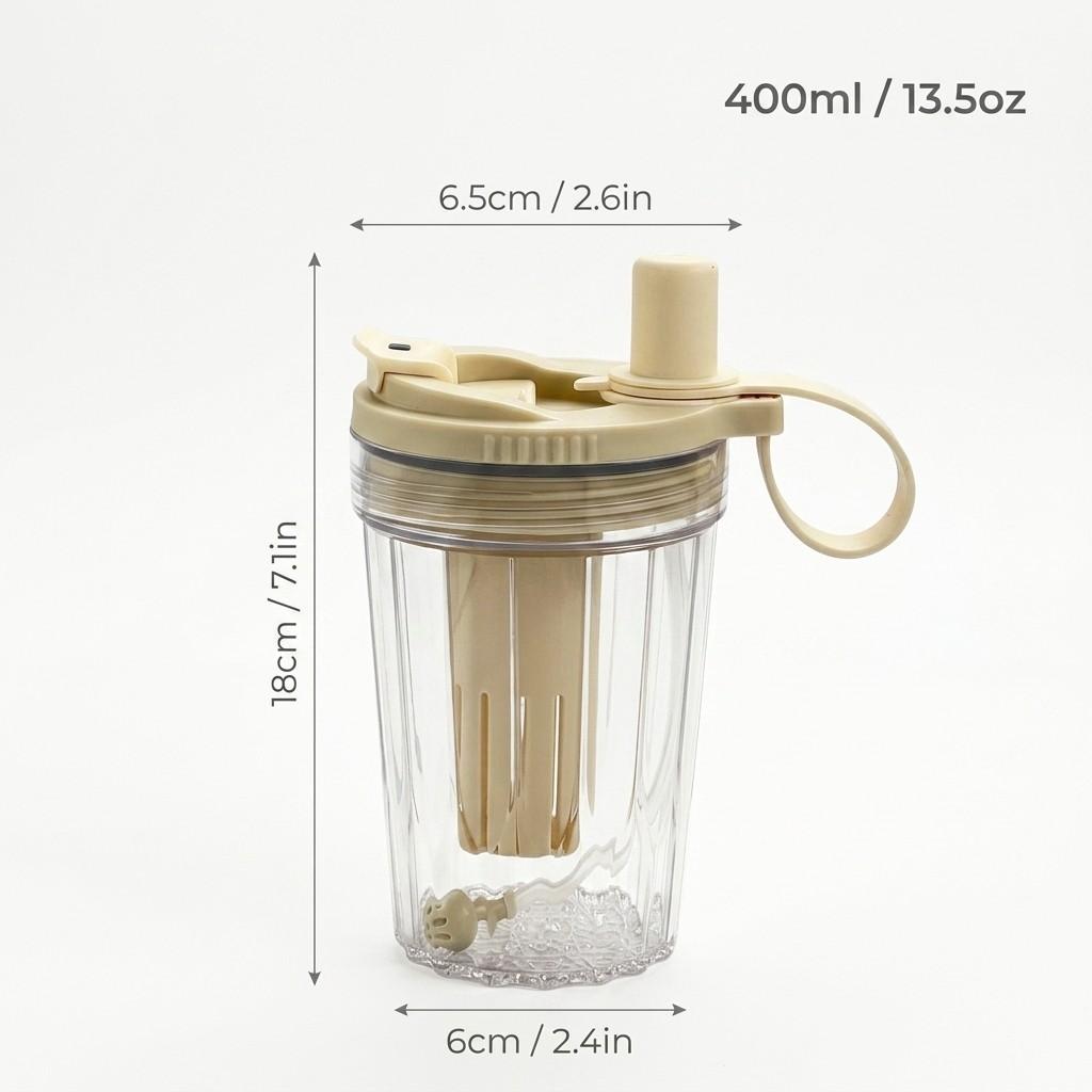 Leak-proof Water Bottle Reusable Straw Water Cup Outdoor Sport Portable Transparent Plastic Drinking Bottle With Tea Strainer