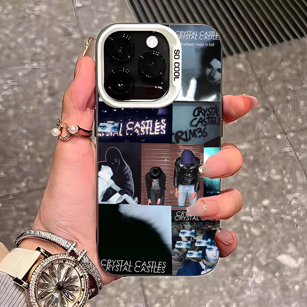 Band C-Crystal Castles Phone Case For IPhone 17 Pro Max 16 Pro Max 15 14 13 11 12 Mini Xs X Xr 7 8 Plus Se Color Silver Cover