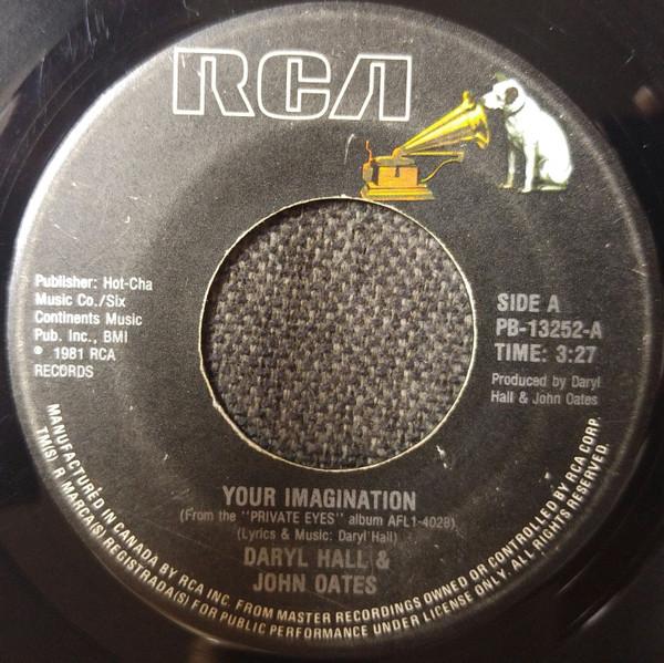 

7-дюймовая пластинка DARYL HALL JOHN OATES Your Imagination PB13252 RCA 1981 Канада Танцевальная Электроника Б/у