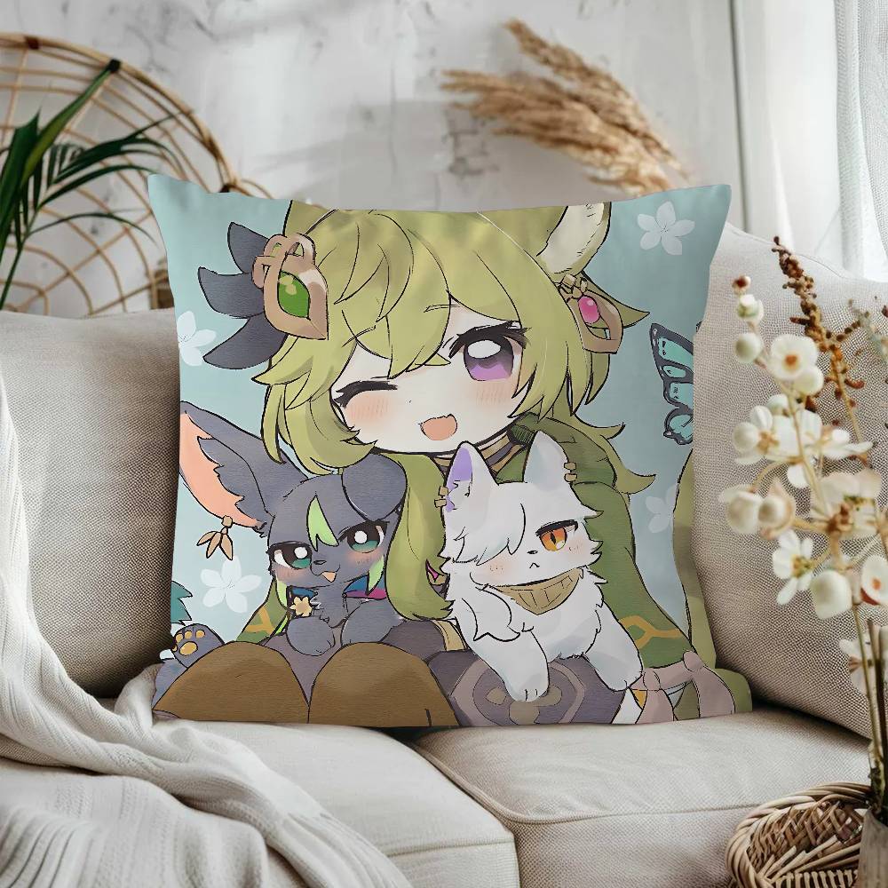 Collei Genshin Impact 45*45cm Cushion Cover Pillow Cover Decor Pillowcase Home Pillowcase For Couch Pillow