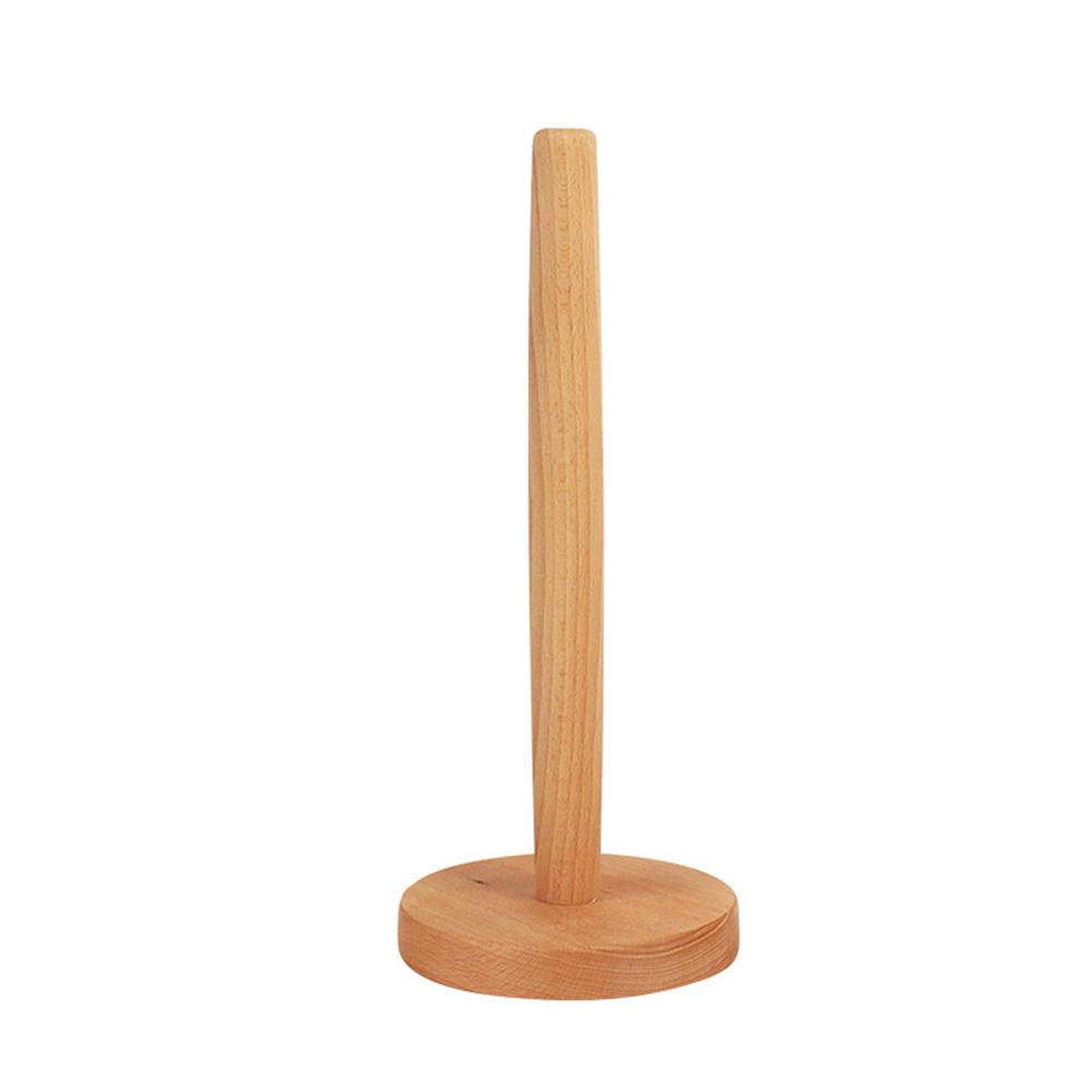 

Natural Beech Kitchen Vertical Roll Tissue Towel Holder Household Bathroom Accessories Round bottom