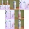 Ribbon Bow Pattern Print Insulated Water Bottle With Dual Drink Lids For Outdoor Sports