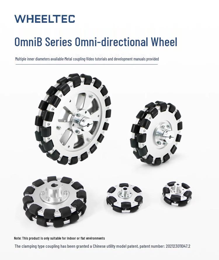 High Load 203mm Omnidirectional Metal Hub Caster Wheel for Smart Cars (40KG Capacity)