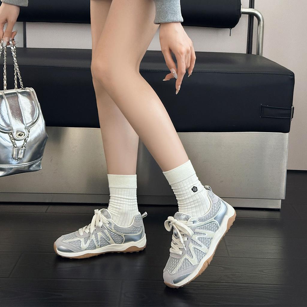Fashion Women's Platform Sneakers Autumn New Soft Sole Breathable Comfortable Running Shoes Fashion Lace Up Height Increase Casual Shoes