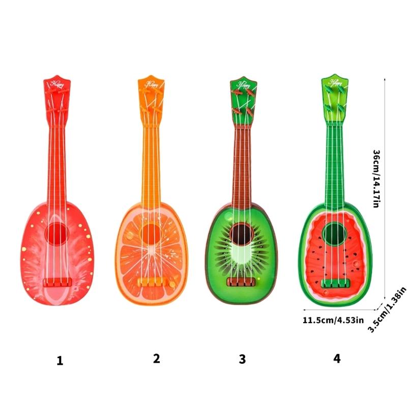 Beginner Friendly Children Ukulele Musical Instrument Toy for Early Music Education Fruit Theme Kids Ukulele Gift