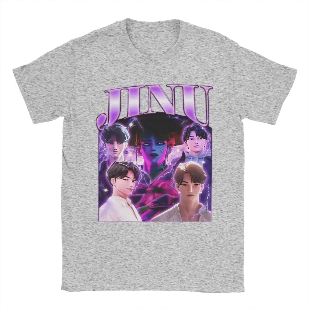 Jinu KPOP Demon Hunters 90-talsstil T-shirt Sommar T-shirts Herr Bomull Rund Hals Stor Storlek Kläder Korta Ärmar Streetwear TOPPAR