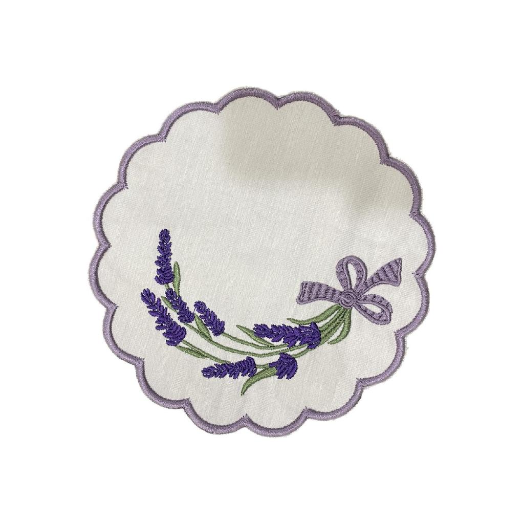 Set 6 servetele de loc brodate cu lavanda