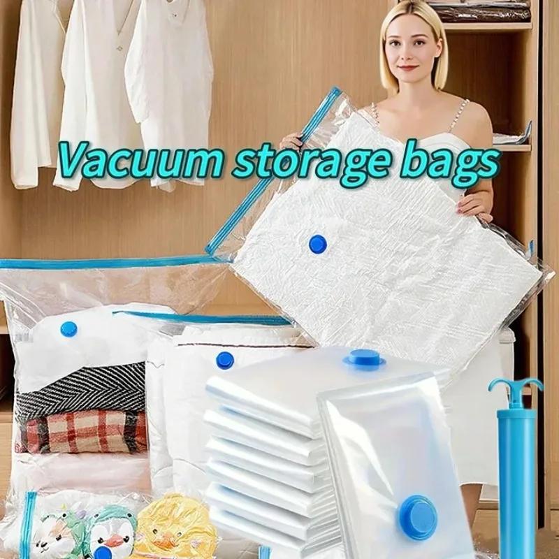 5/10PCS Vacuum Storage Bags - Space Saving for Clothes & Bedding, Vacuum Seal Packets, Folding Compressed Organizer Bags