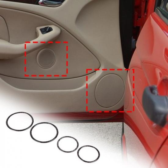 Carbon Fiber Door Speaker Audio Ring Cover Trim For BMW 3 Series E46 1998-2005