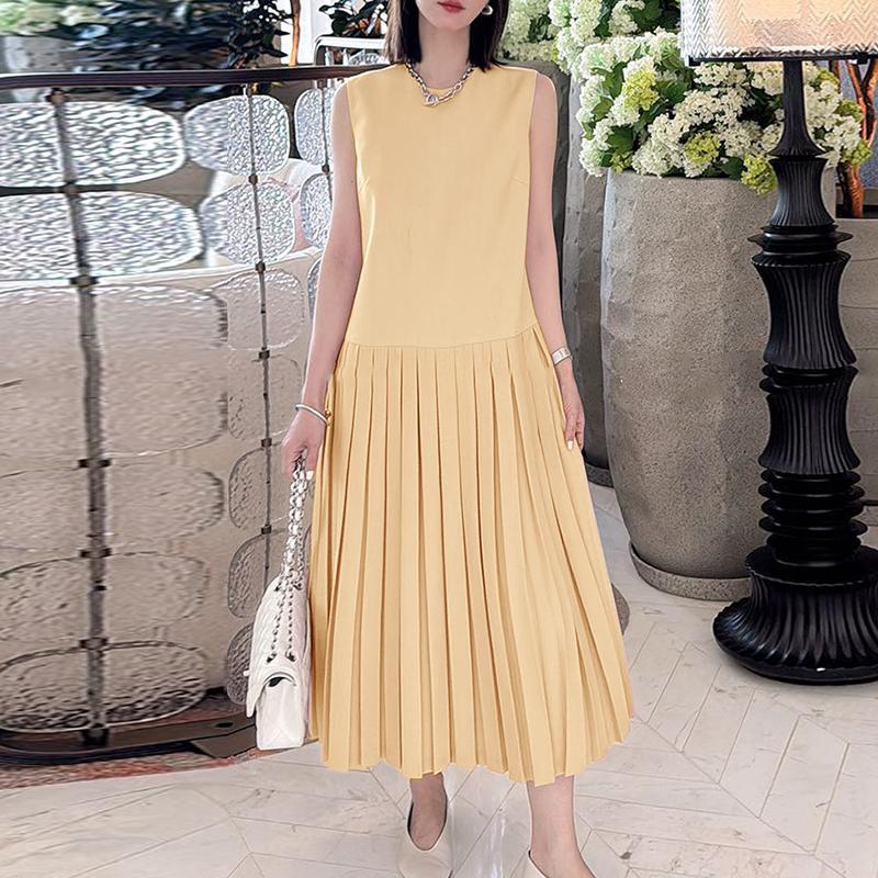 

ZANZEA Женское летнее повседневное платье с круглым вырезом, свободное, без рукавов 4XL абрикосовый