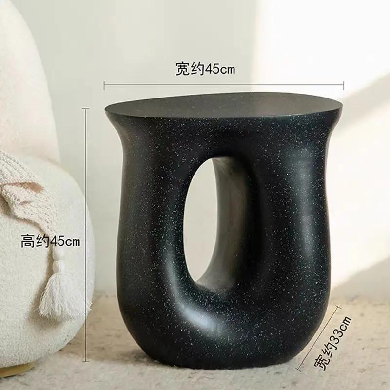 Creative Cream Bedside Small Side Table Light Luxury Simple Living Room Sofa Coffee Table for Wabi Sabi Bedroom Decor Furniture