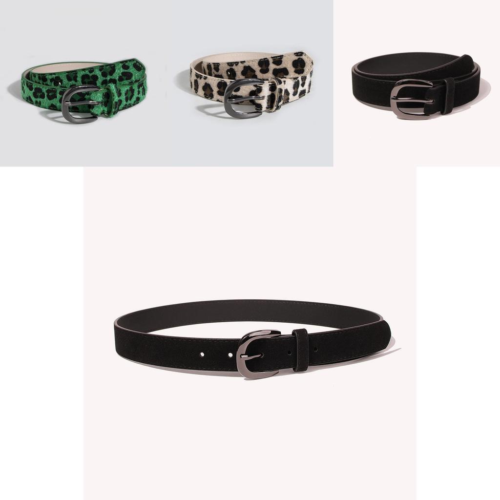 Fashion Faux Leather Leopard Print Womens Belt With Pin Buckle For Casual Wear