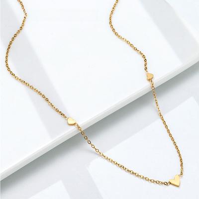 Simple and Versatile Small Love Sweet and Cool Necklace Plated High-end Collarbone Chain Cute Jewelry Woman