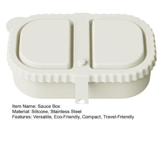 Opakovaně použitelná silikonová svačinová nádoba 2-přihrádková nepropustná krabička na potraviny pro omáčky ořechy myčka nádobí bezpečná krabička na svačinu