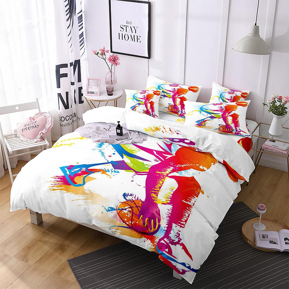 Football Basketball Sports Quilt Cover Bedding Digital Printing Home Textiles Three-Piece Set