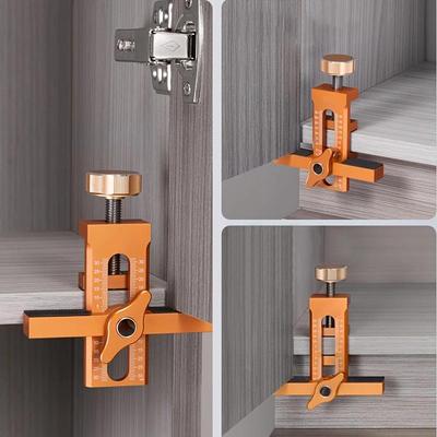 Gabarit de montage perforé pour panneau de porte d'armoire et rebondisseur, menuiserie, goujon de 10 mm, guide de perçage, localisateur, clip d'installation