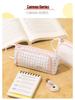 Large Korean-Style Canvas Pencil Case: Cute, Multifunctional, and Fresh Design for Students