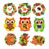 Non-woven Fabric Fall Wreath Kit Maple Leaf Hedgehog Owl Multicolor Festival Hanging Decoration Felt Craft Thanksgiving Ornament