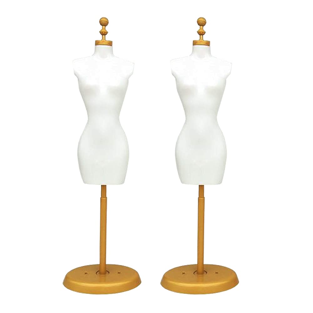 Манекен-торс куклы Giyomi, Женская фигурка масштаба 16, Миниатюрный манекен для платья, Черно-белый, Набор из 2 шт. (Набор из 2 Белых)