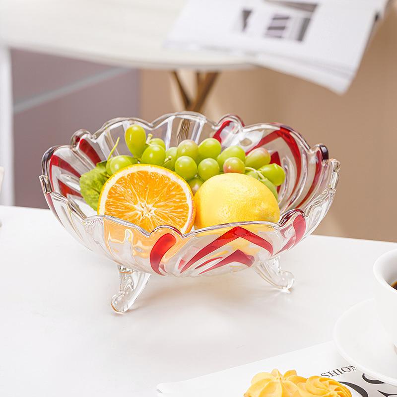 Obstteller aus Glas im europäischen Stil, Salatschüssel, Süßigkeiten, Trockenobstteller, Haushalts-Couchtisch, Wohnzimmer, Snackbehälter
