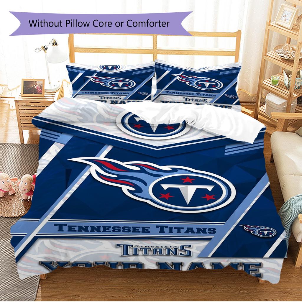 Name Custom Tennessee Titans Pattern Bedding Set Quilt Cover Pillowcase Home Decor Gift (1 * duvet cover + 2 * pillowcase, without core)