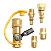 Brass Material Outdoor Barbecues Propane Adapter Kit Low Pressure Propane Shut-off Valve Quick Wrench Connector