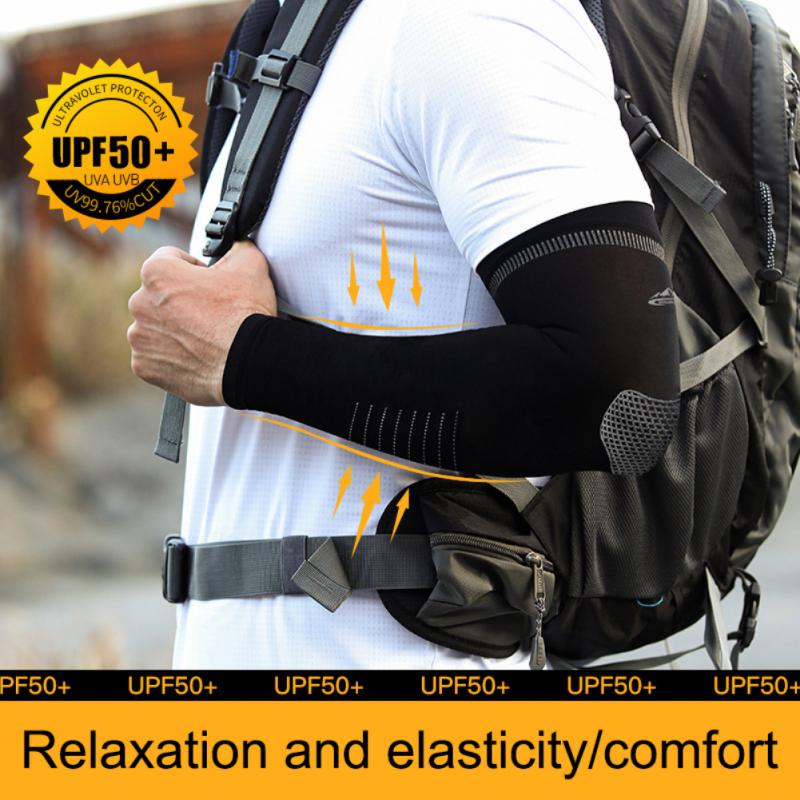 Upf50 Ice Sleeve Outdoor Uv Protection Sunscreen Arm Cover Driving Riding Cool Ice Silk Sleeve Sun Prtoction Riding Arm