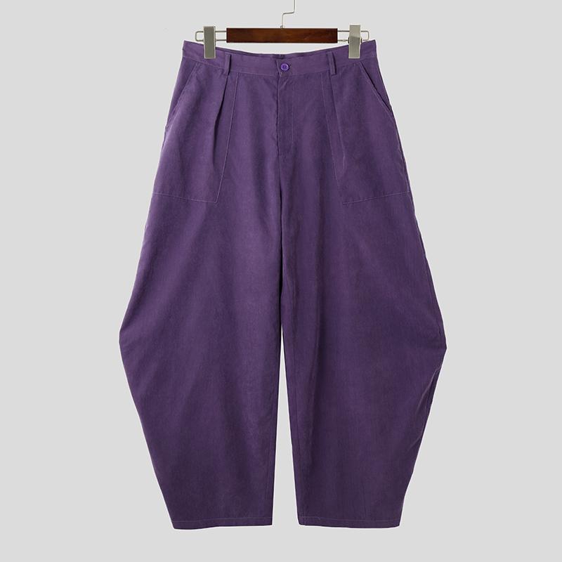 

INCERUN Мужские брюки с высокой талией, на молнии и пуговицах, свободные, повседневные, мешковатые, длинные 5XL