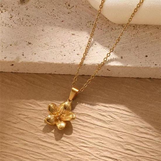 Blomsterkjede for kvinner Metallblomstanheng Kjede Hypoallergenisk smykke for bryllup, bursdag, jubileum