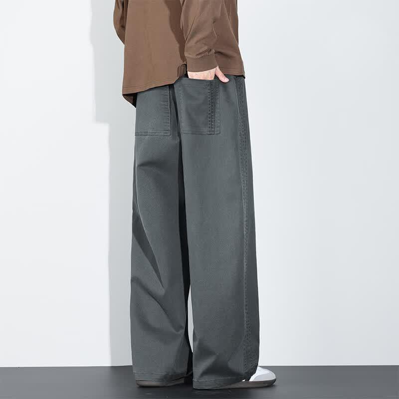 MARK FAIRWHALE Men's Casual Straight-Leg Tencel Blend Pants
