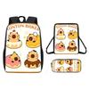 Cartoon Pattern Capybara Backpack Shoulder Bag Pencil Case Three Set Piece