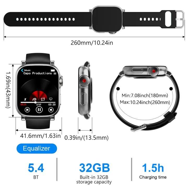 NEW Smart Watch MP3 Player Bluetooth 5.4 Connected Phone HIFI Music Fitness Sports Bracelet,Video,Heart Rate Monitor Sport Smart Watch