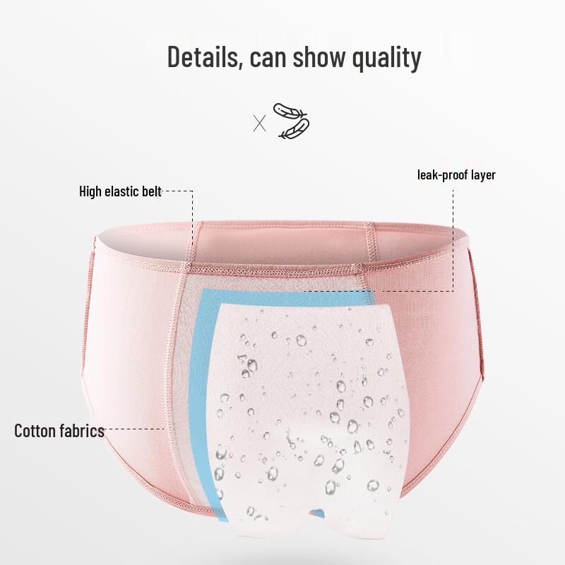 LANGSHA Women's Pure Cotton Leak-Proof Period Underwear 4-Pack