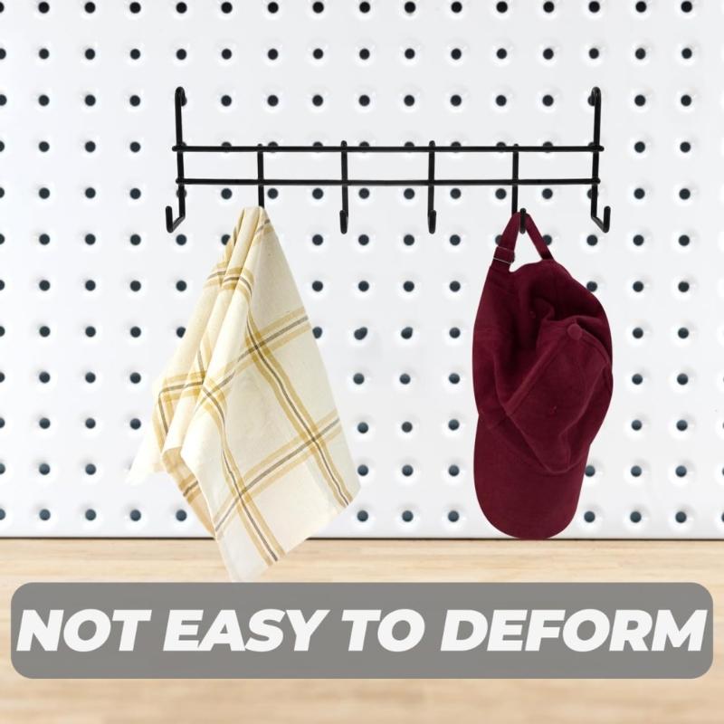 Space Saving Wall Mounted Hook Organizers Pack of 4 Featuring 6 Hook Each for Efficient Backpacks Keys Utensils Towels