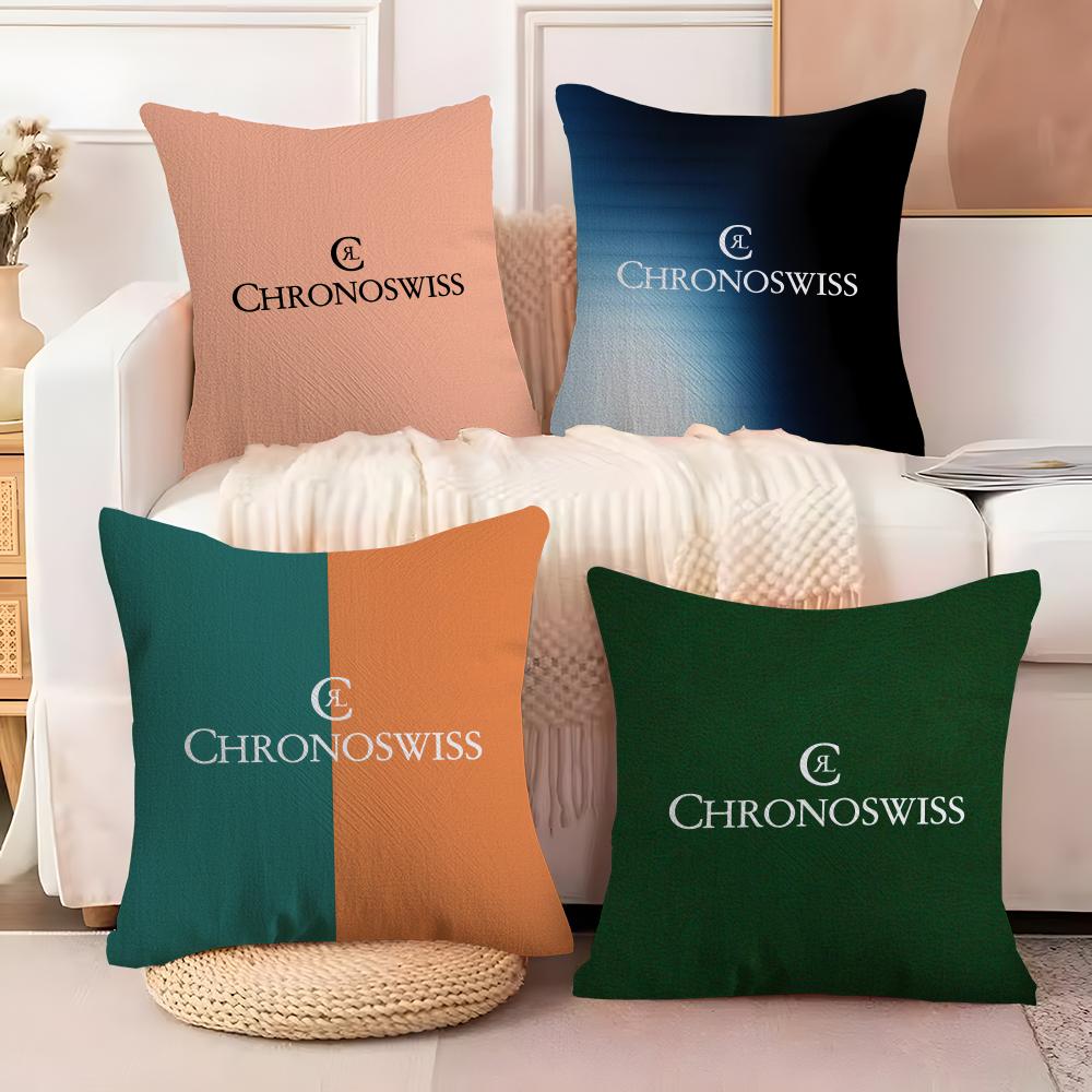 Luxury C-Chronoswiss Cushion Cover Soft Plush Fabric Double-Sided Printed Sofa Cushion Cover for All Seasons Home Decor Gift