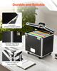 Portable File Storage Box, 395 X 320 X 380 Mm Internal Chest Size, Locking Mobile Business Case with Telescopic Handle, Hand Pull File Case for Office