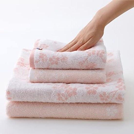 Imabari Towel Kinsei Sakura Pattern Woven Set Gift 2 Pieces Face 1 (3475cm) Wash (3434cm) Dyed Made Japan