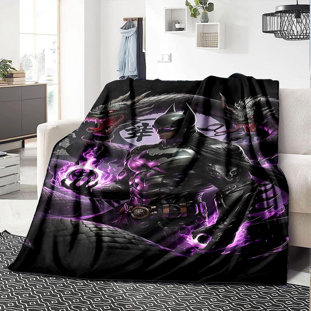 1pc Batman Dragon Flannel Blanket Soft Warm Throw for Home, Office, Travel, All Season Cozy Bedding Gift, Office