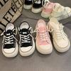 Round Toe Lace Up Woman Footwear High on Platform Canvas Shoes for Women Summer New Arrival 2025 Quality Designer Luxury Light