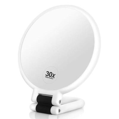 High-Definition 10X-40X Handheld Folding Magnifying Makeup Mirror