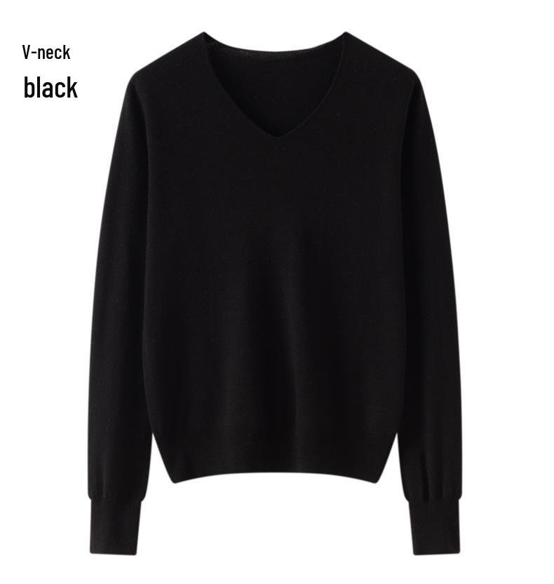 Women's 100% Pure Wool Seamless Knit Sweater, Machine Washable, Round Neck Spring Top