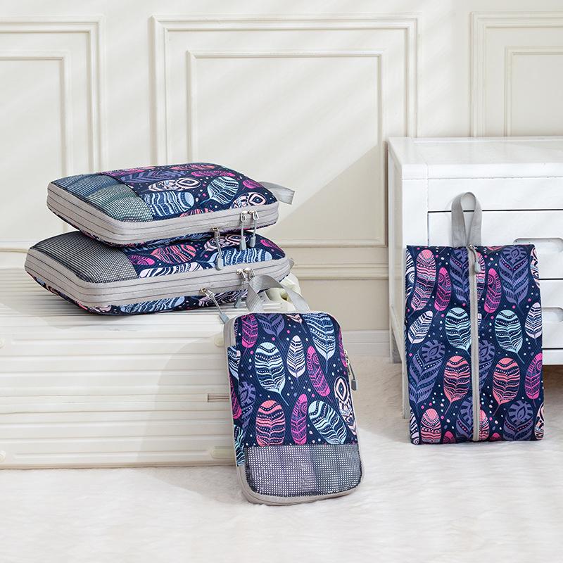 Travel Compression Set: Digital Toiletry, Makeup, Clothes & Shoes Organizer