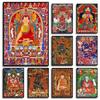 Tibetský buddhistický Mahákala Buddha Šákjamuni Náboženský plakát a tisky Plátno Malba Nástěnné umění Obrázky Domácí pokoj Dekorace Dárek