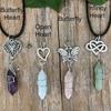 Crystal Fairy Necklace Wrapped Crystal Lotus Crystal Necklace Crystal Pentacle Necklace Wrapped Crystals Crystal Jewelry