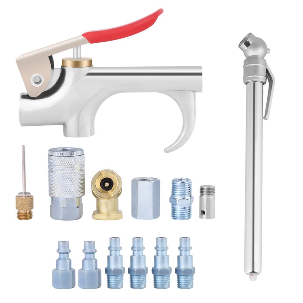 14Pcs Air Compressor Tool Blow Gun Dust Removing Pneumatic Nozzle Accessories Kit