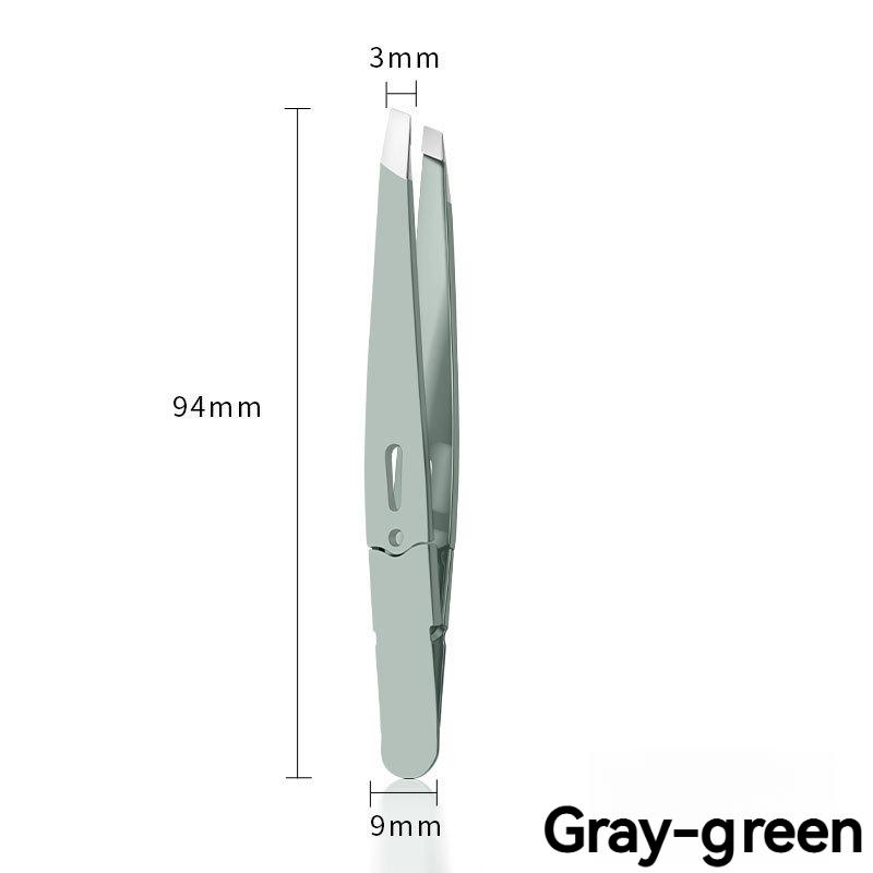 Colorful Stainless Steel Eyebrow Tweezers, Slant Tip Precision Hair Removal, Hollow Design Beauty Tool for Men Women